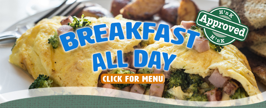 Breakfast all day at Hearth n Kettle Breakfast All Day